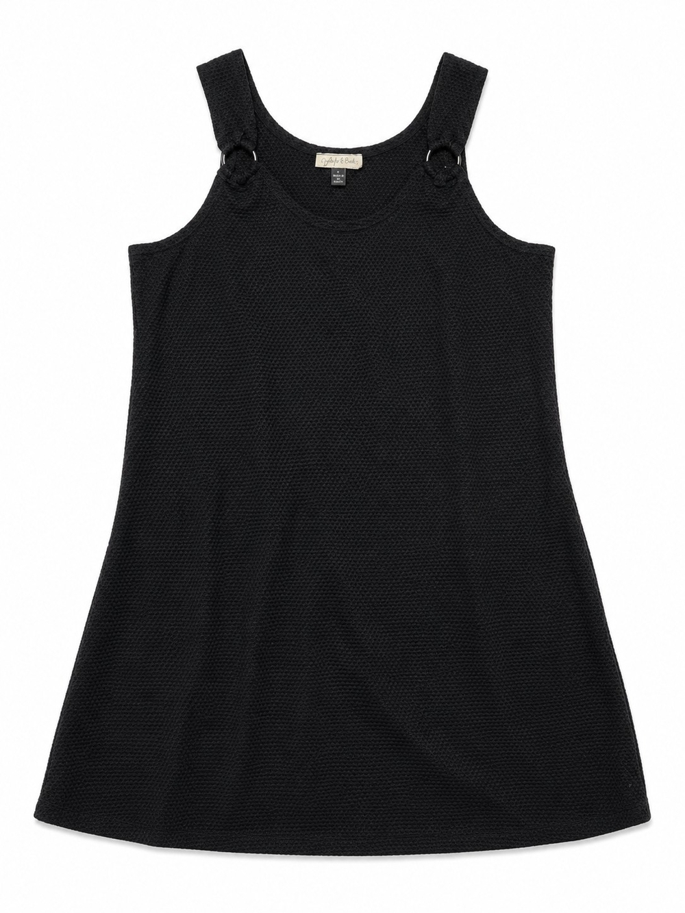 Black Knit Tank A-Line Cover Up Dress Size Large